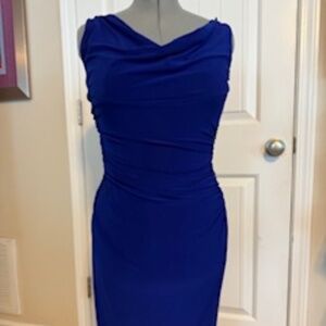 Lauren Ralph Lauren Royal Blue Draped Cocktail Dress – Size 6